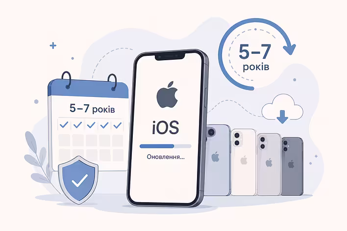 How many years does the iPhone receive iOS updates?