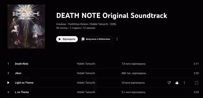 YouTube Music - Death Note Original Soundtrack