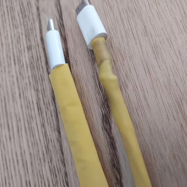 Трубка до та після нагрівання