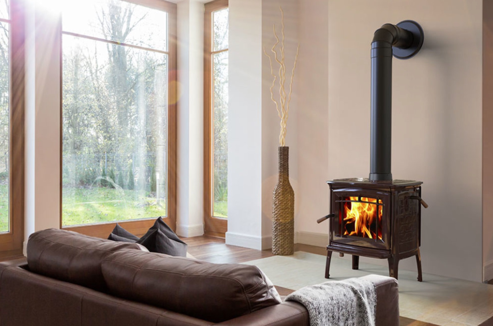 cast iron stove with secondary combustion function