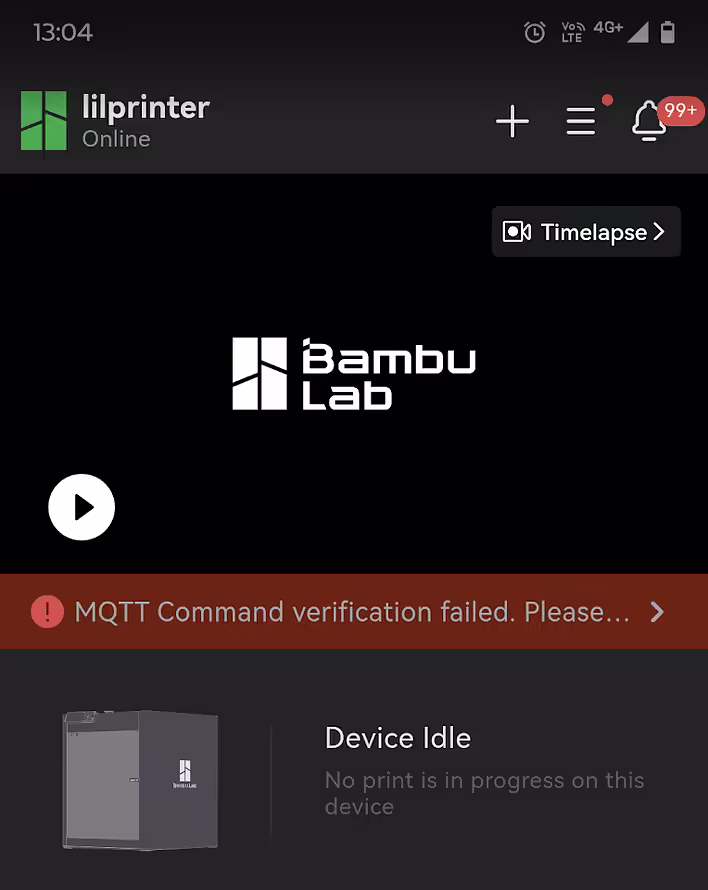 MQTT Command Verification Failed