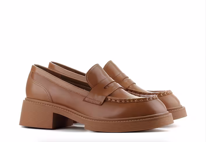 Туфлі лофери Le'BERDES коричневі з натуральної шкіри