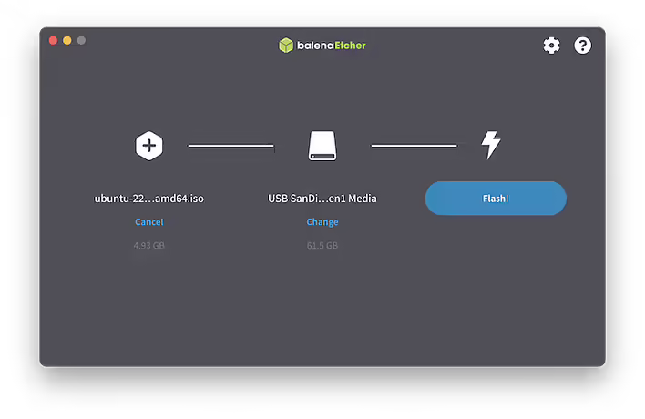 Запис ISO у balenaEtcher