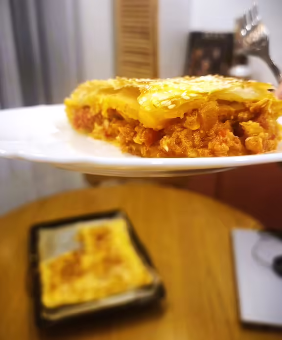 Tortilla a la Empanada de atún mit Thunfisch: Schritt-für-Schritt-Rezept mit Fotos